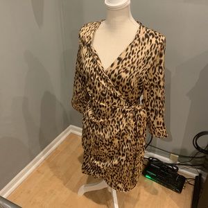 Cheetah print wrap dress
